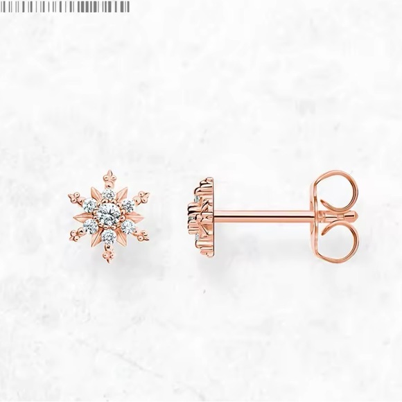 Jewelry - Rose Gold Snowflake Earrings